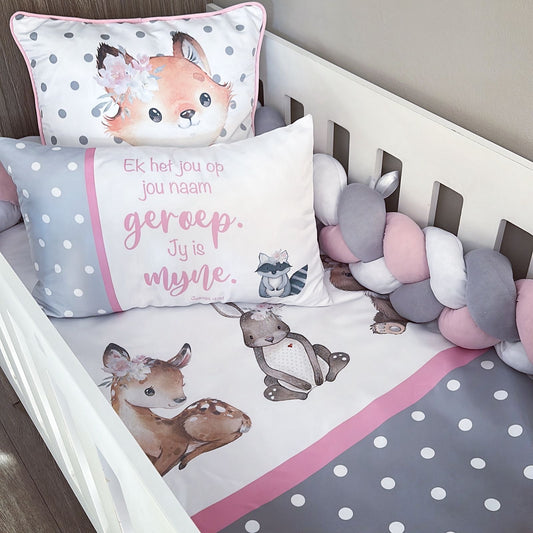 Cot Bedding - Pink Woodlands Set 10