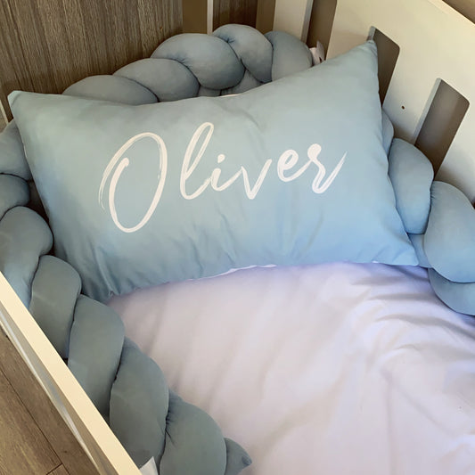 Cot Bedding - Plain Aqua Set 02