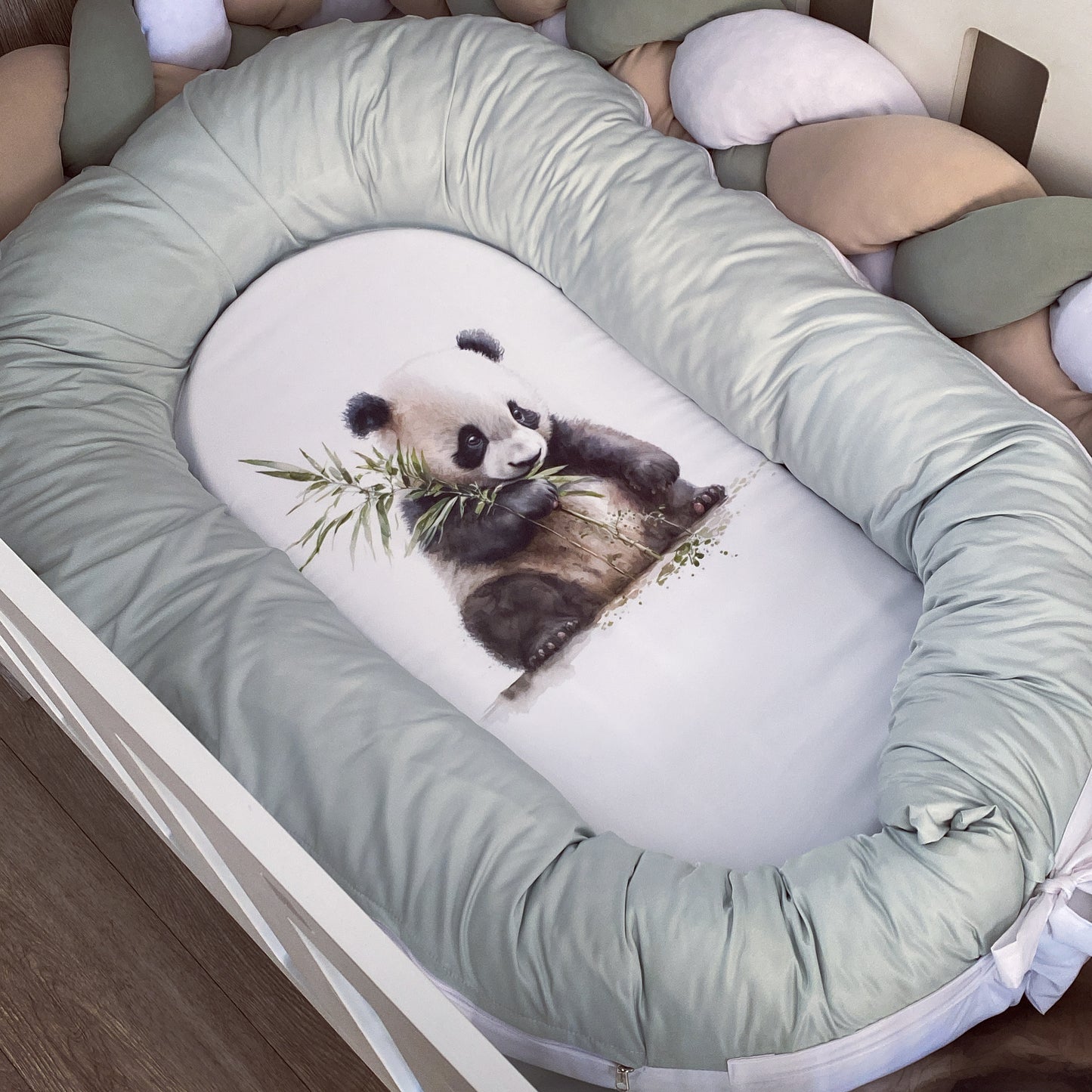Cot Bedding - Black Panda Set 02