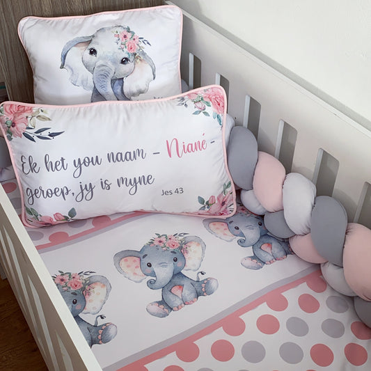 Cot Bedding - Pink Elephant Set 38