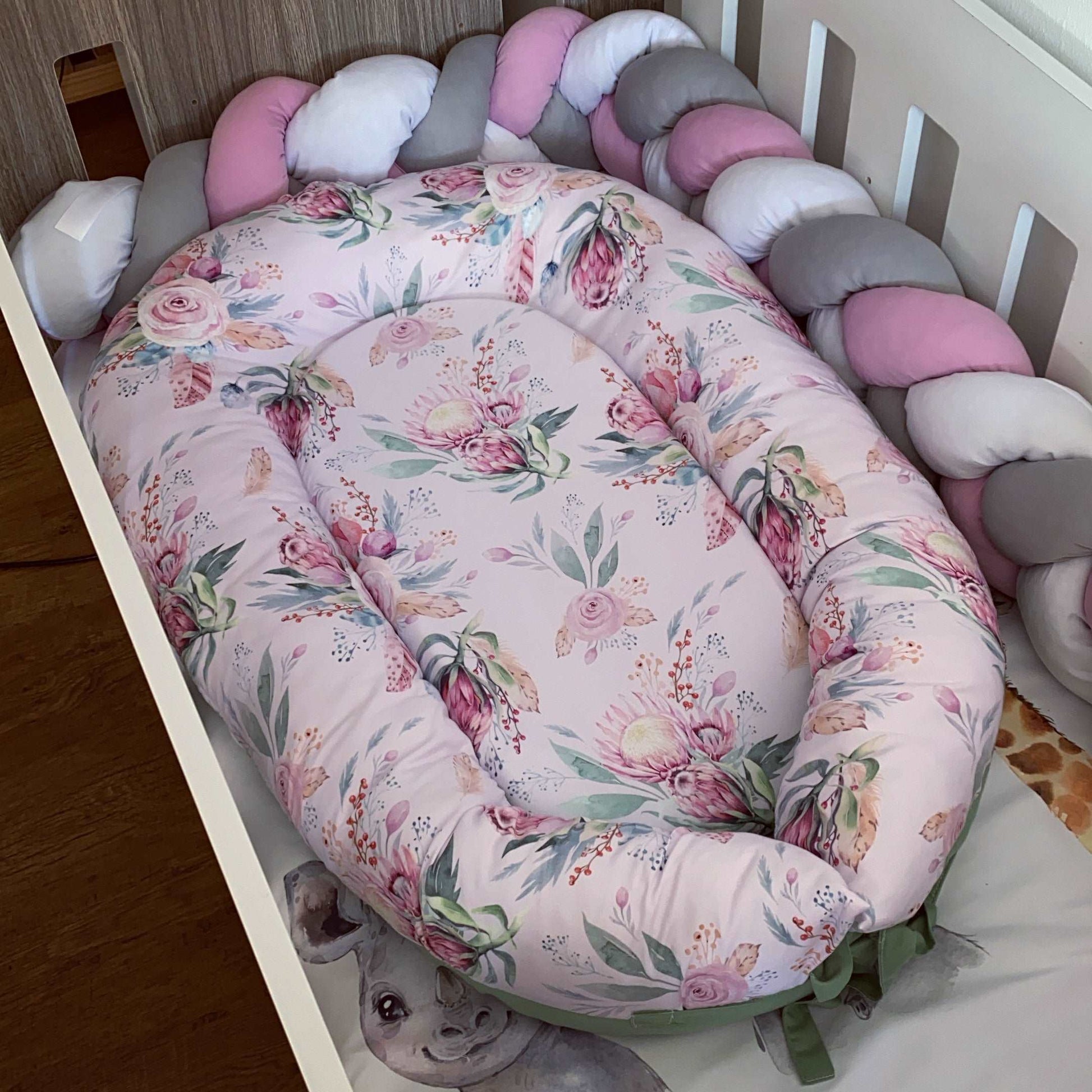 Cot Bedding - Pink Safari Set 09