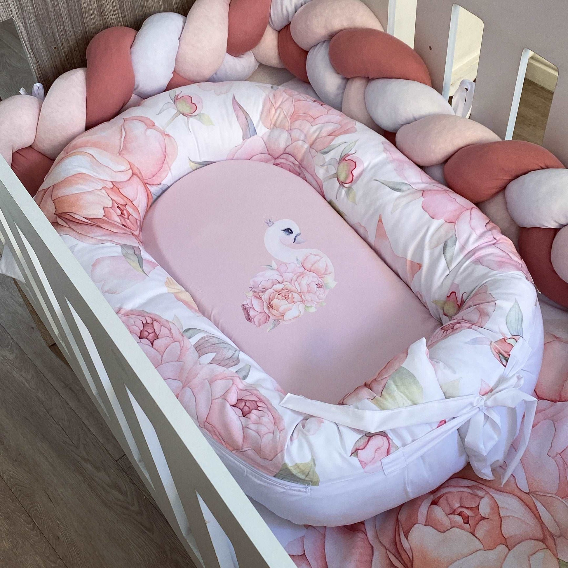 Cot Bedding - Pink Swan Set 01