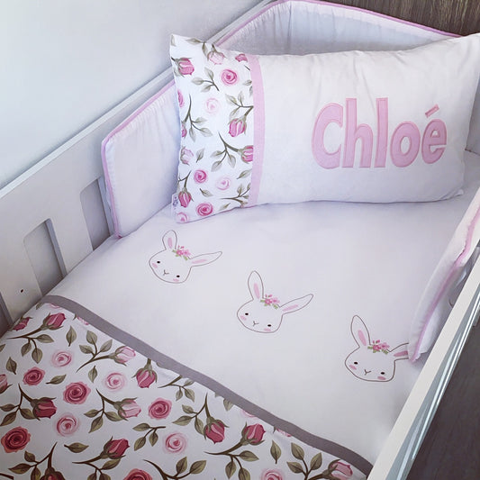Cot Bedding - Pink Bunny Set 30