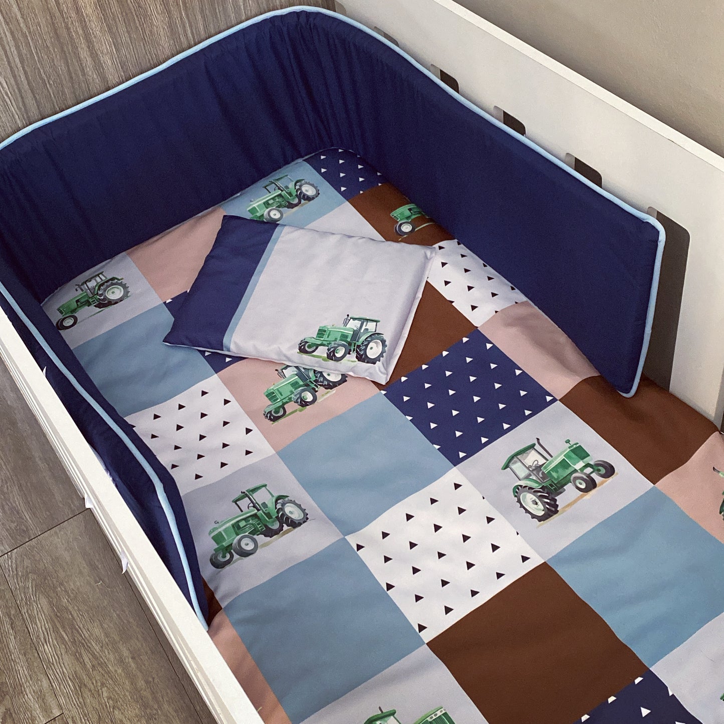 Cot Bedding - Blue Farm Set 02