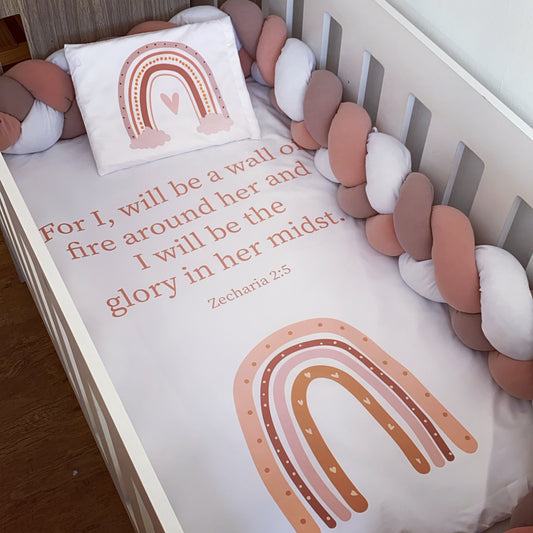 Cot Bedding - Pink Boho Rainbow Set 13