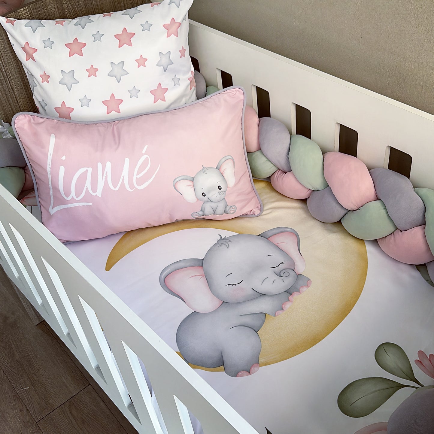 Cot Bedding - Pink Elephant Set 15