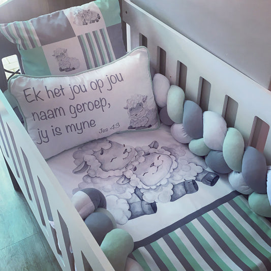 Cot Bedding - Sage Sheep Set 03