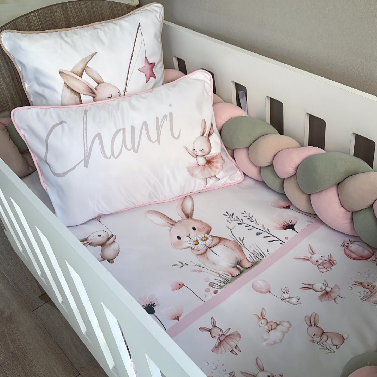 Cot Bedding - Pink Bunny Set 14