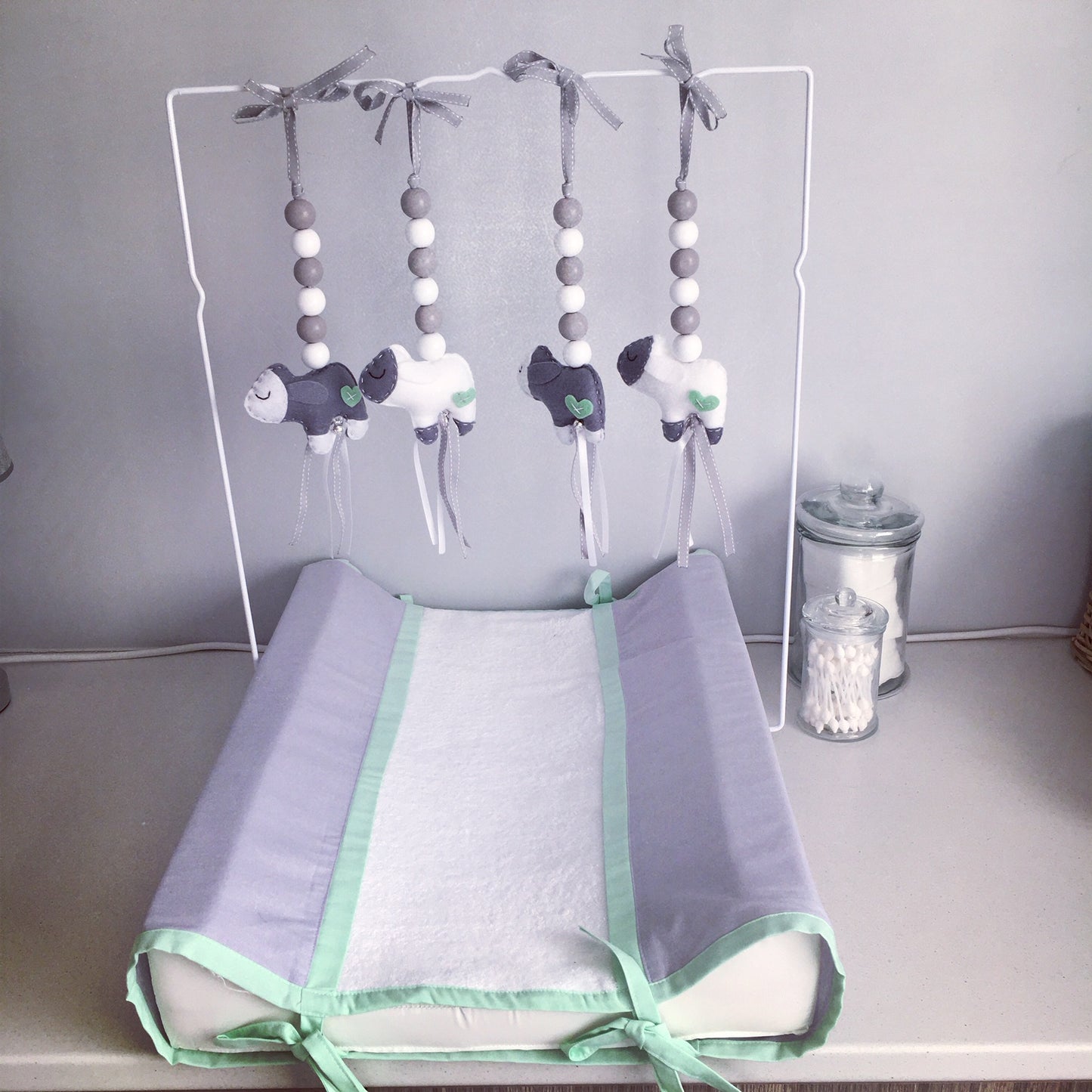 Cot Bedding - Sage Sheep Set 03