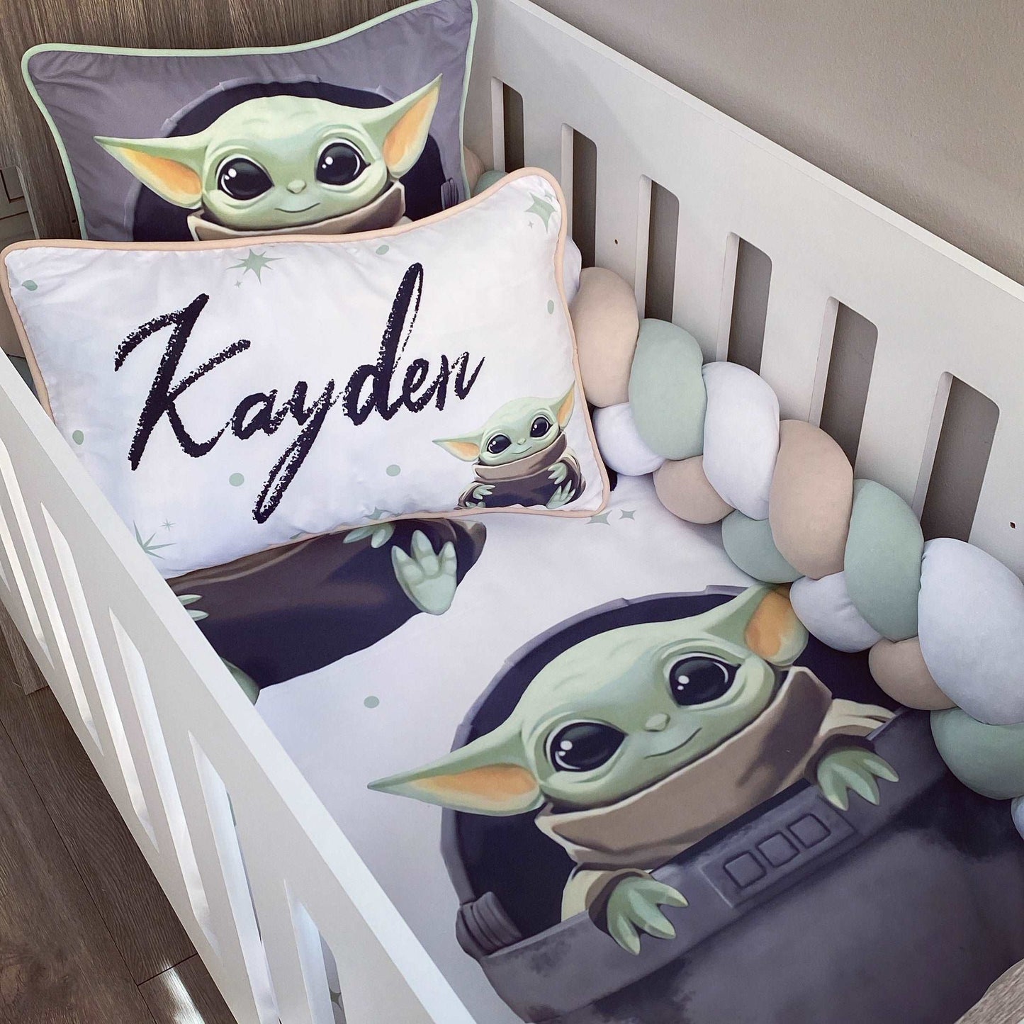 Cot Bedding - Green Yoda Set