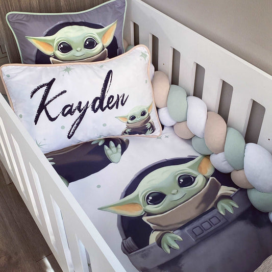 Cot Bedding - Green Yoda Set