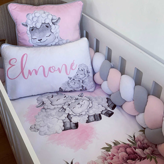Cot Bedding - Pink Sheep Set 02