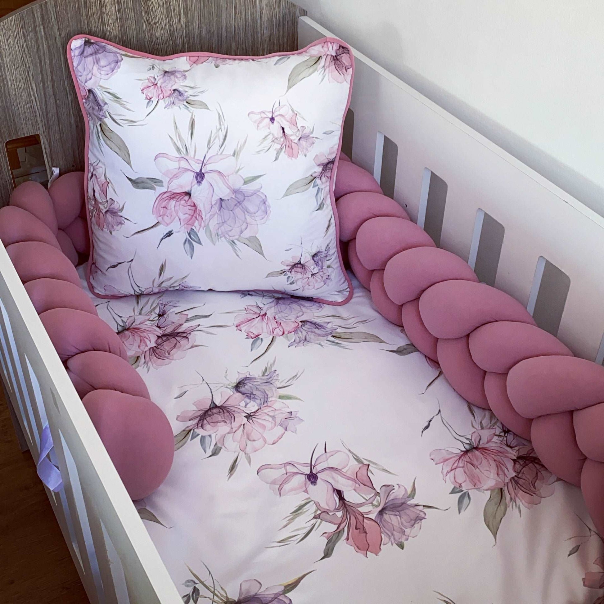Cot Bedding - Pink Floral Set 02
