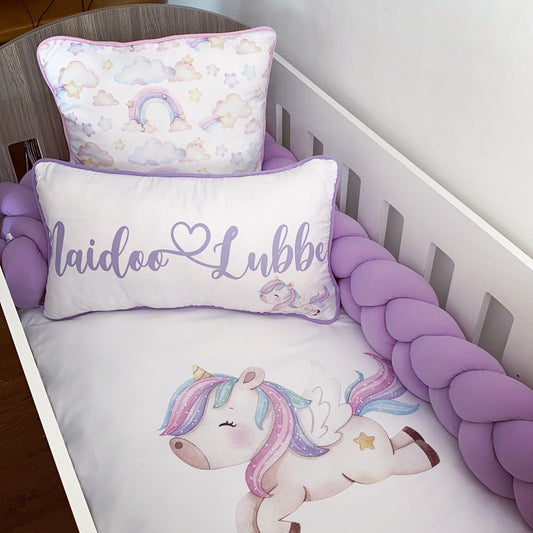 Cot Bedding - Lilac Unicorn Set 02