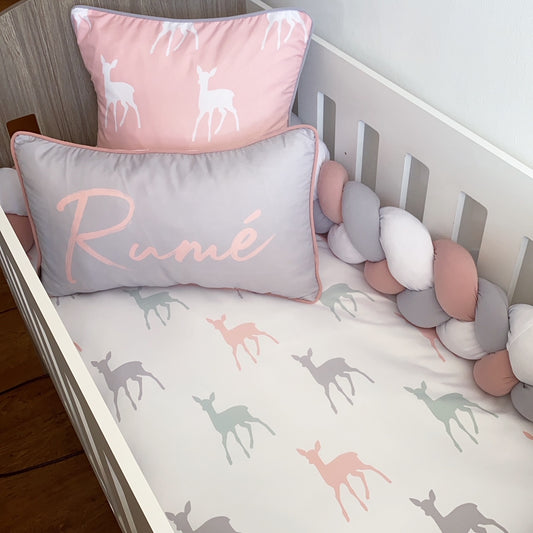 Cot Bedding - Pink Deer Set 02
