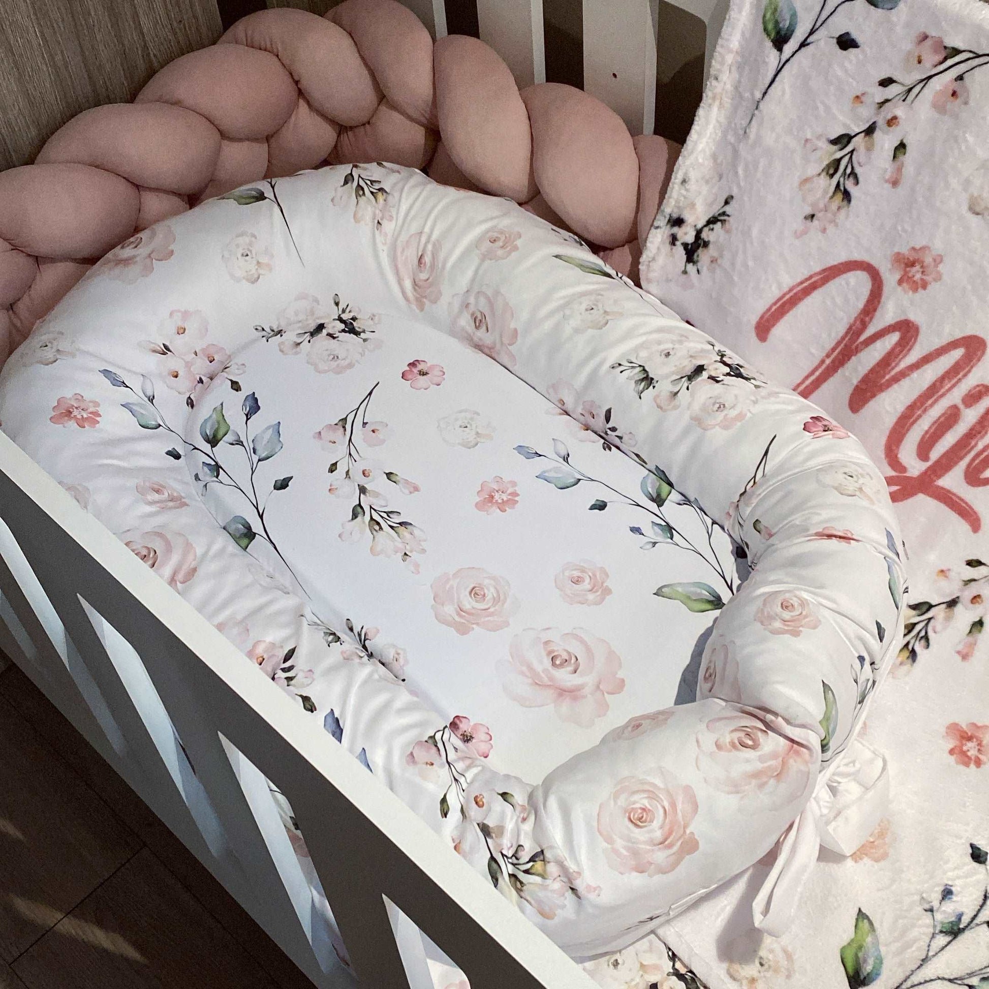 Cot Bedding - Pink Floral Set 02