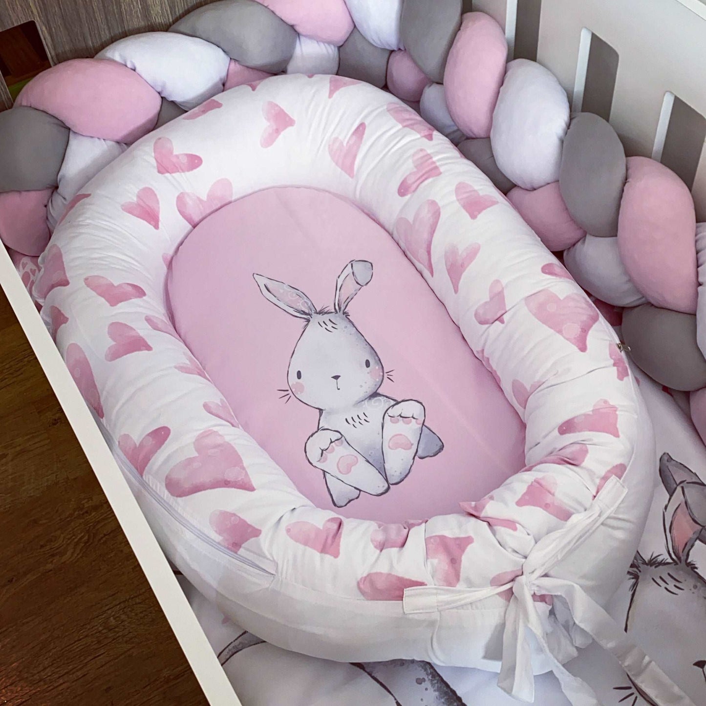 Cot Bedding - Pink Bunny Set 03