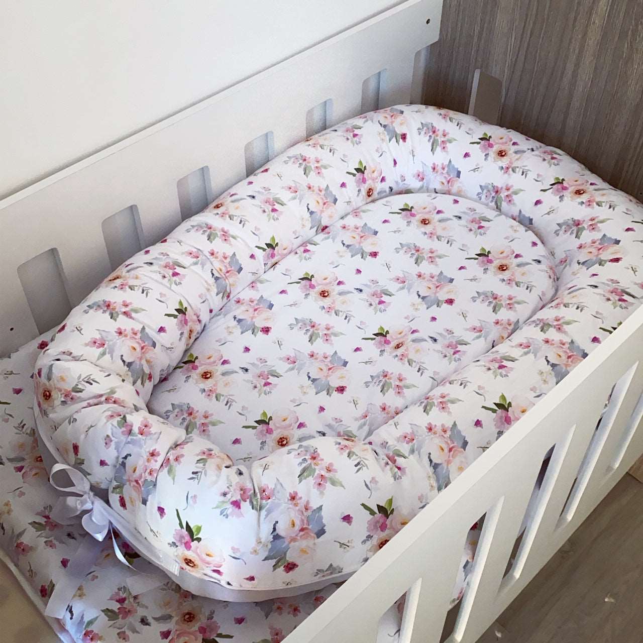 Cot Bedding - Pink Floral Set 03