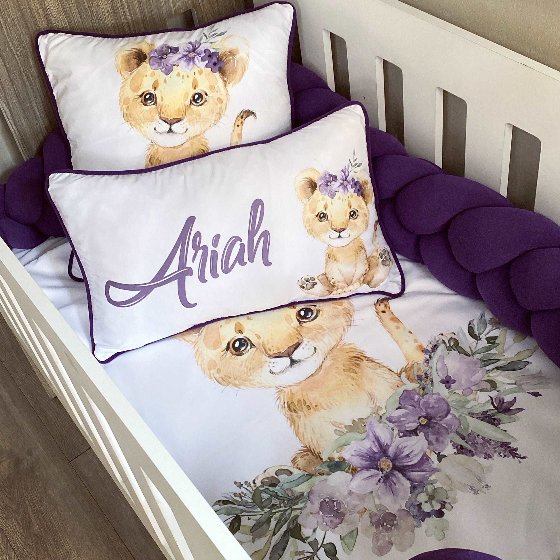 Cot Bedding - Purple Lion Set 01