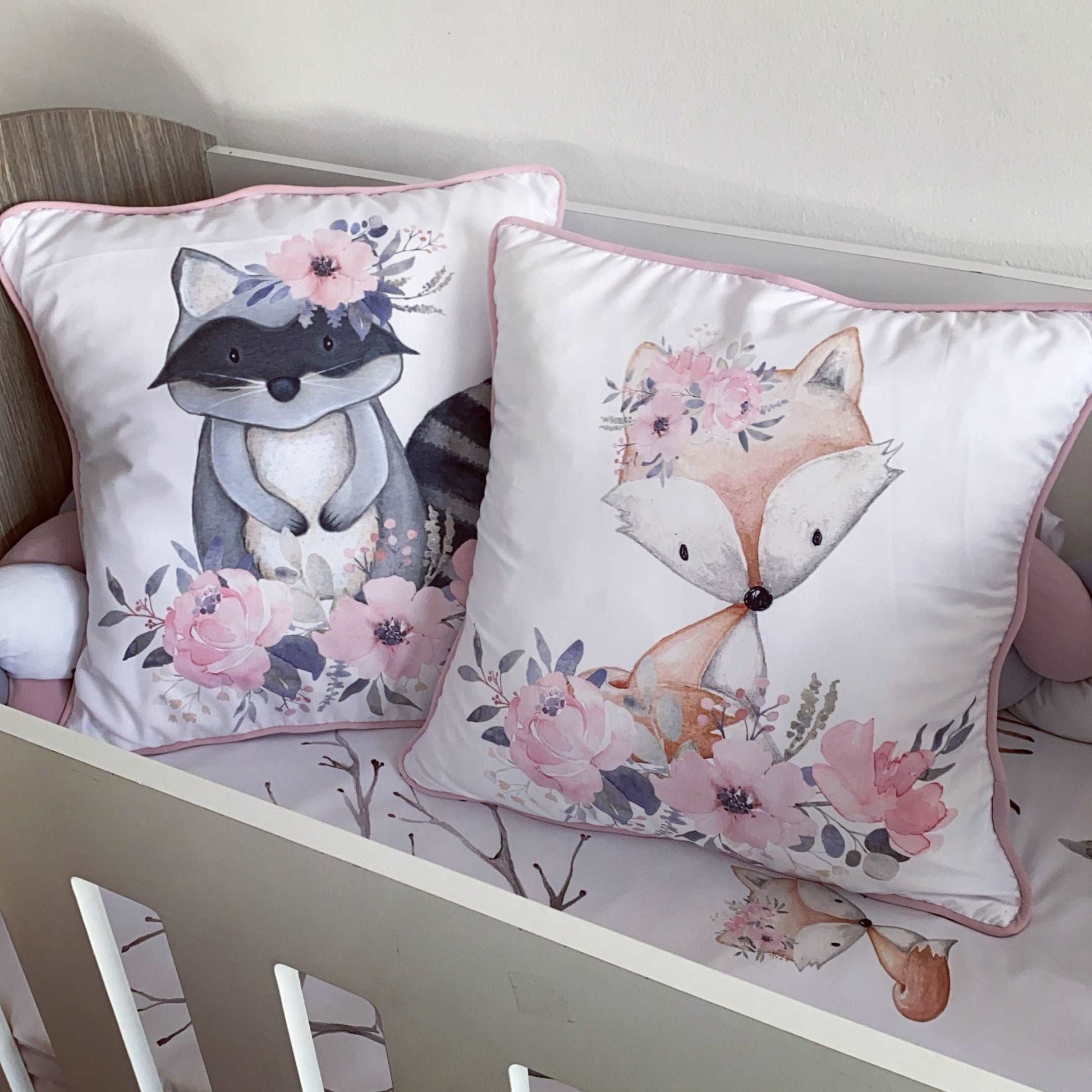 Cot Bedding - Pink Woodlands Set 04