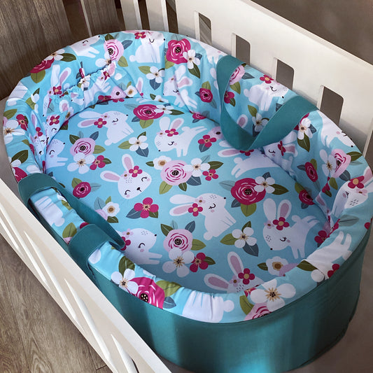 Carry Cot - Blue Bunny 01