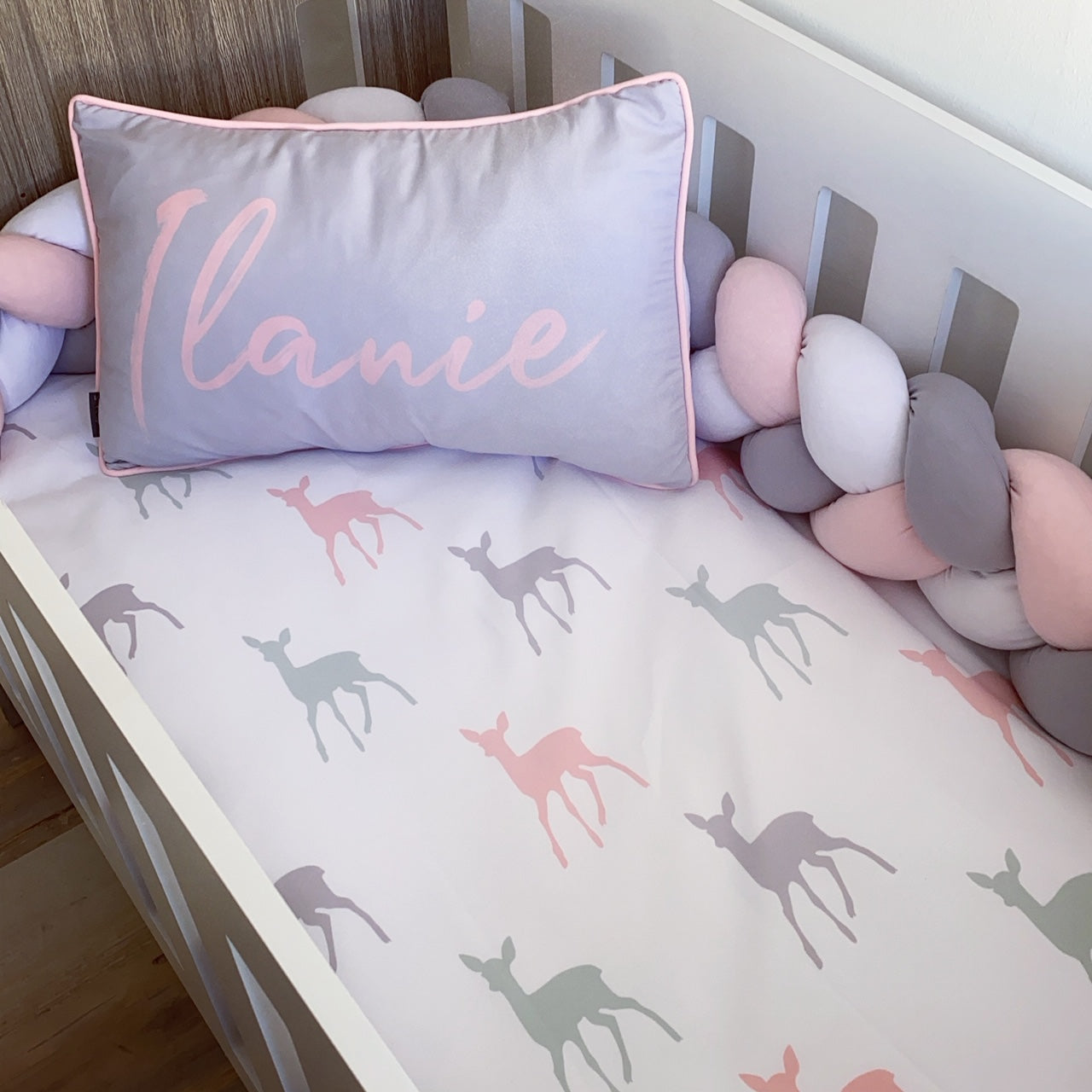 Cot Bedding - Pink Deer Set 02