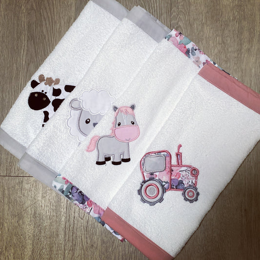 Burpcloths - Pink Farm 01