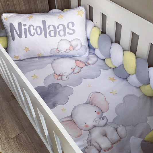 Cot Bedding - Yellow Elephant Set 04