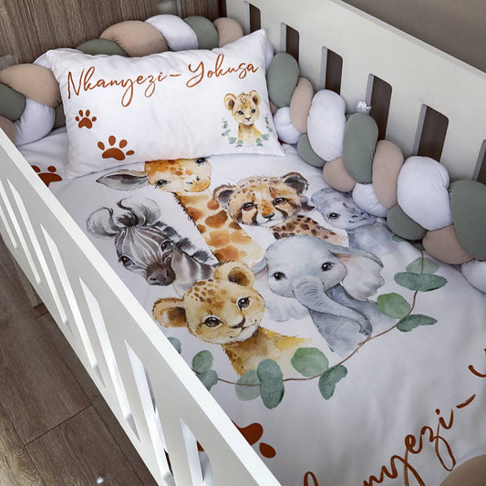 Cot Bedding - Sage Safari Set 10