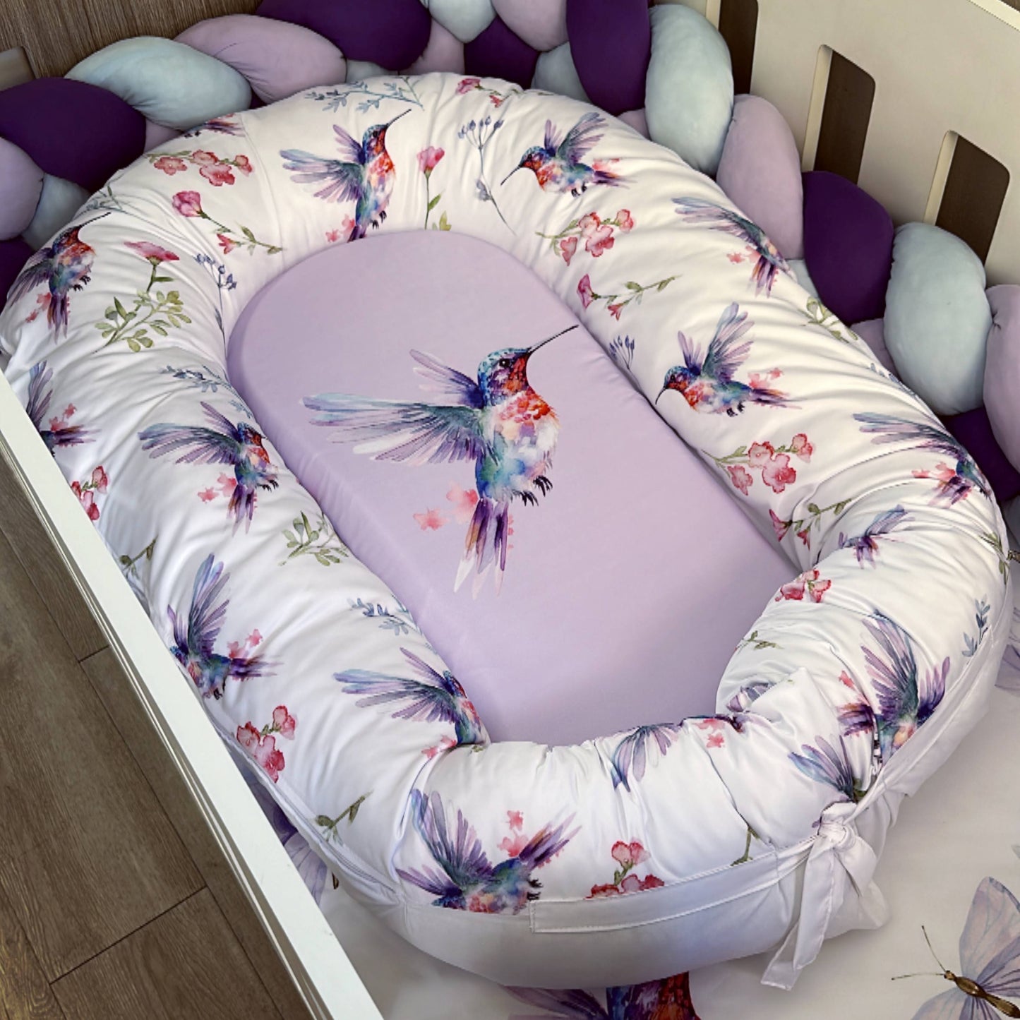 Cot Bedding - Lilac Bird Set 01