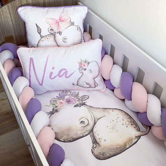 Cot Bedding - Hippo Set 01