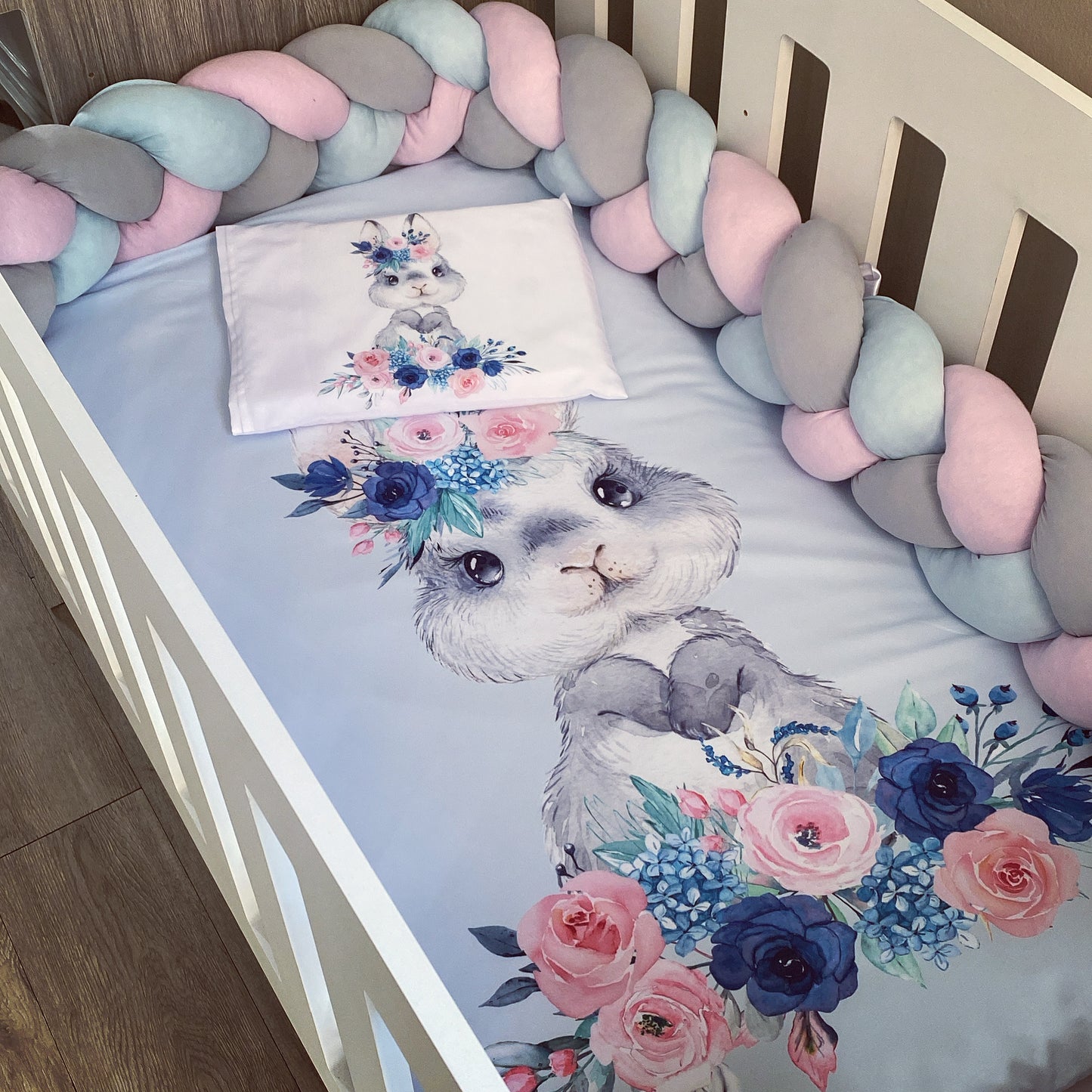 Cot Bedding - Flower Bunny Set 01