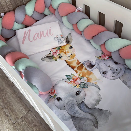 Cot Bedding - Pink Safari Set 21