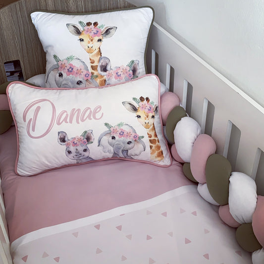 Cot Bedding - Pink Safari Set 34