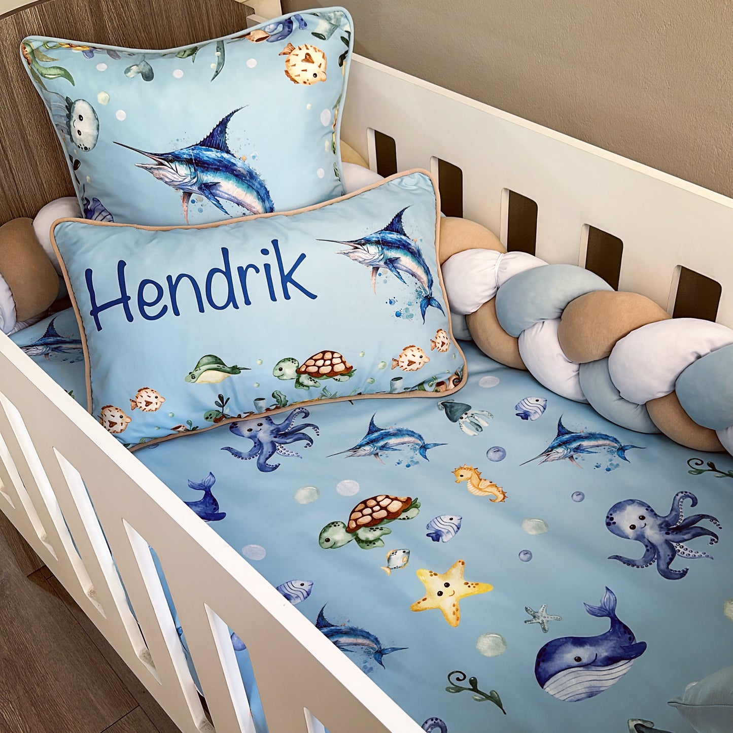 Cot Bedding - Blue Ocean Set 02
