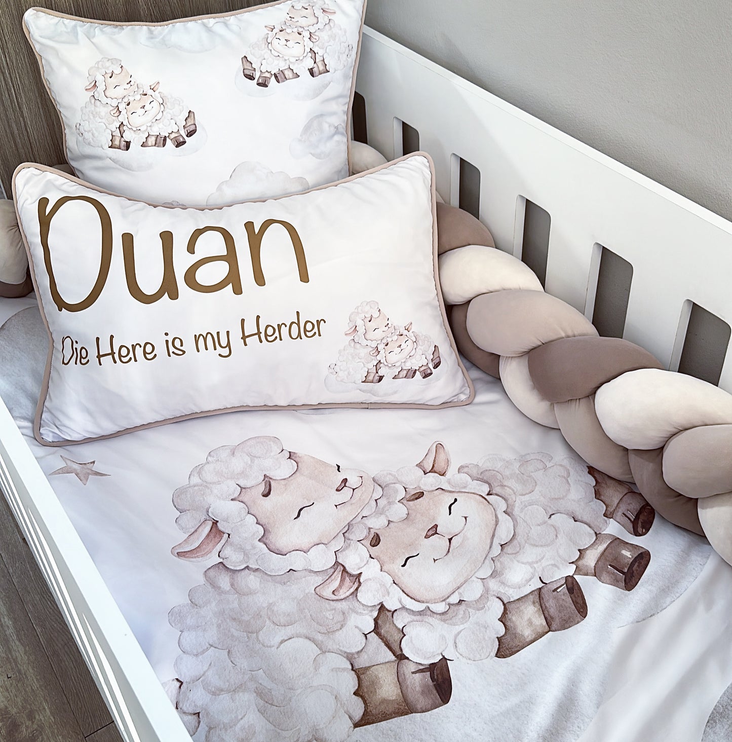 Cot Bedding - Beige Sheep Set 01