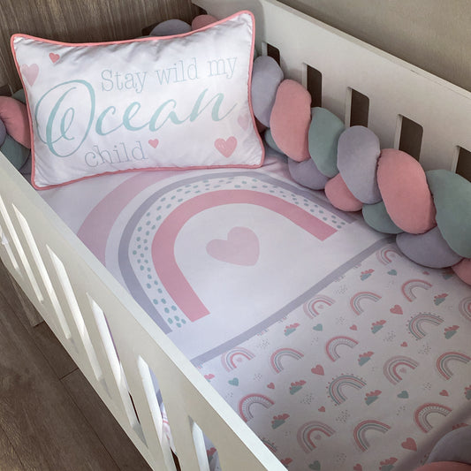 Cot Bedding - Pink Rainbow Set 04