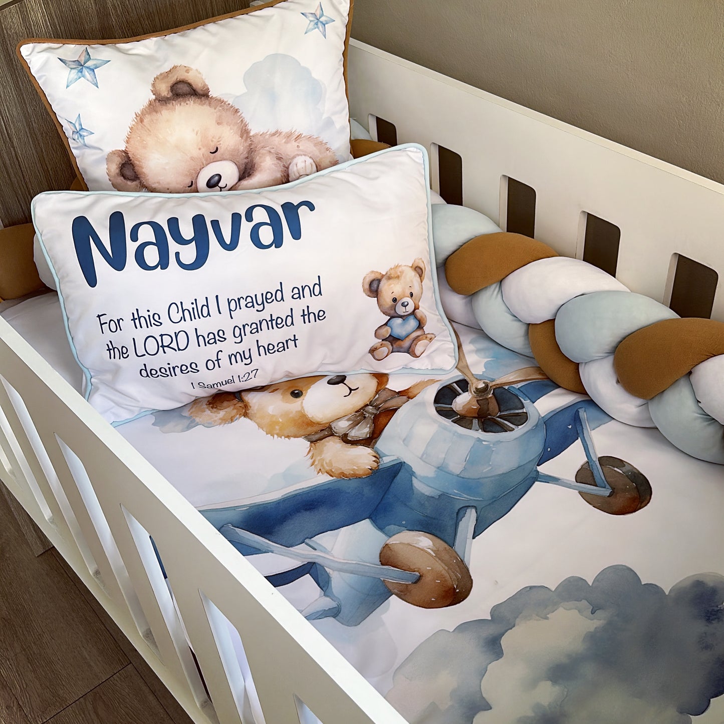 Cot Bedding - Up and Away Bear Set 4