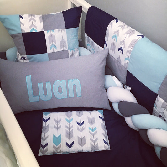 Cot Bedding - Navy Arrow Set 01