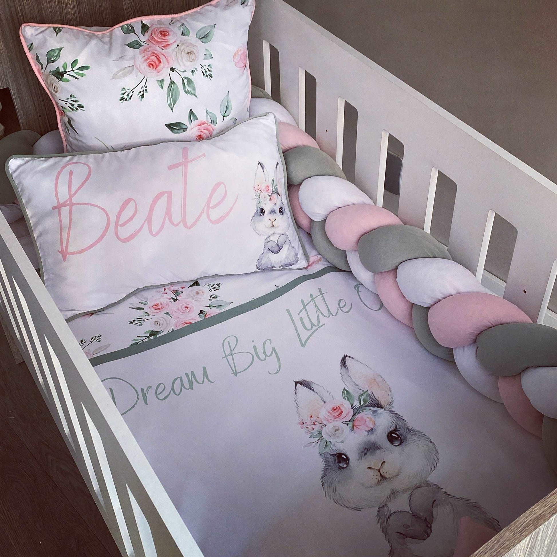 Cot Bedding - Pink Bunny Set 01