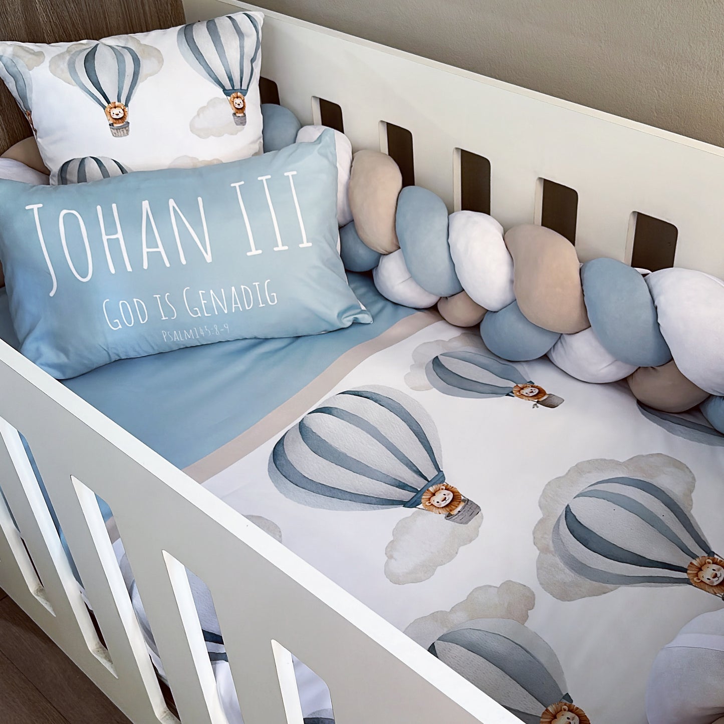 Cot Bedding - Blue Lion Balloon Set 01