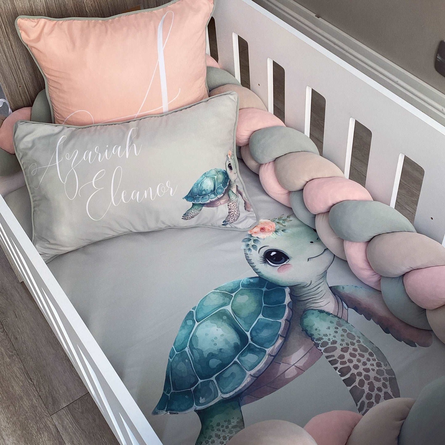 Cot Bedding - Coral Turtle Set 01