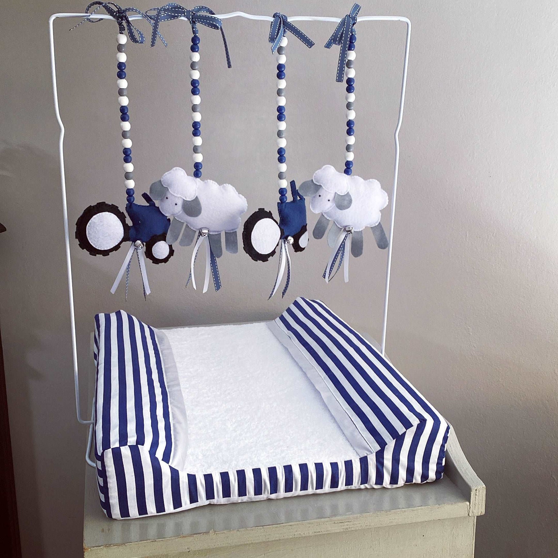 Cot Bedding - Navy Farm Set