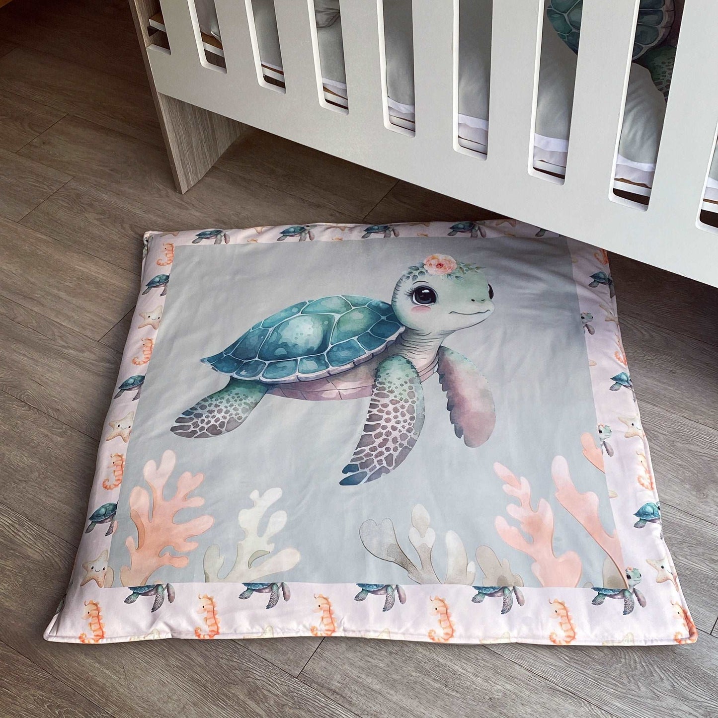 Cot Bedding - Coral Turtle Set 01