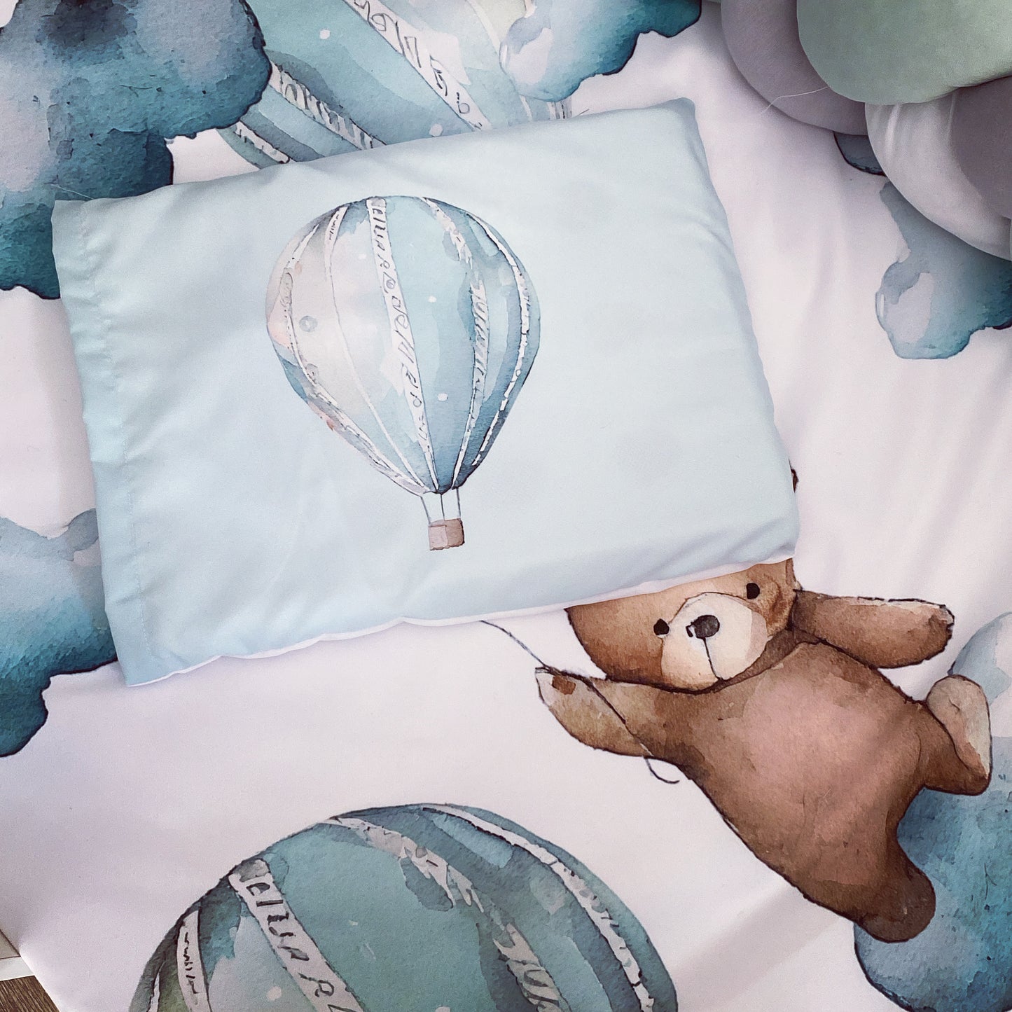 Cot Bedding - Up and Away Bear Set 01