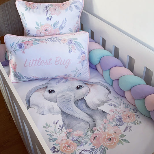 Cot Bedding - Pink Elephant Set 34