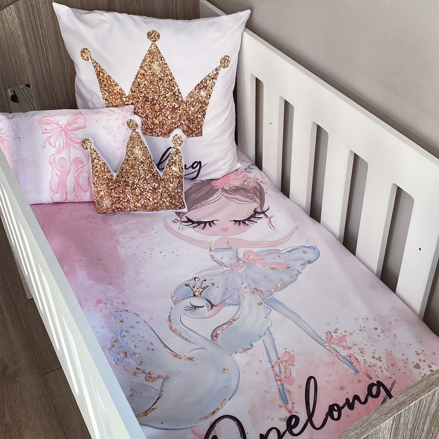 Cot Bedding - Pink Ballerina Set 01