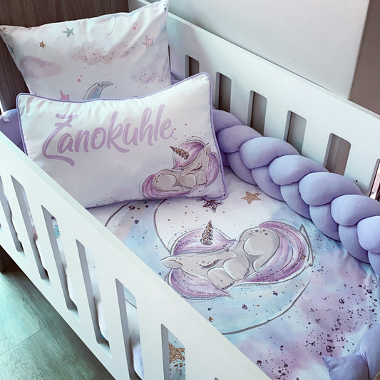 Cot Bedding - Lilac Unicorn Set 01