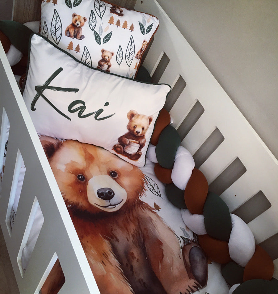 Cot Bedding - Woodlands Bear Set 01