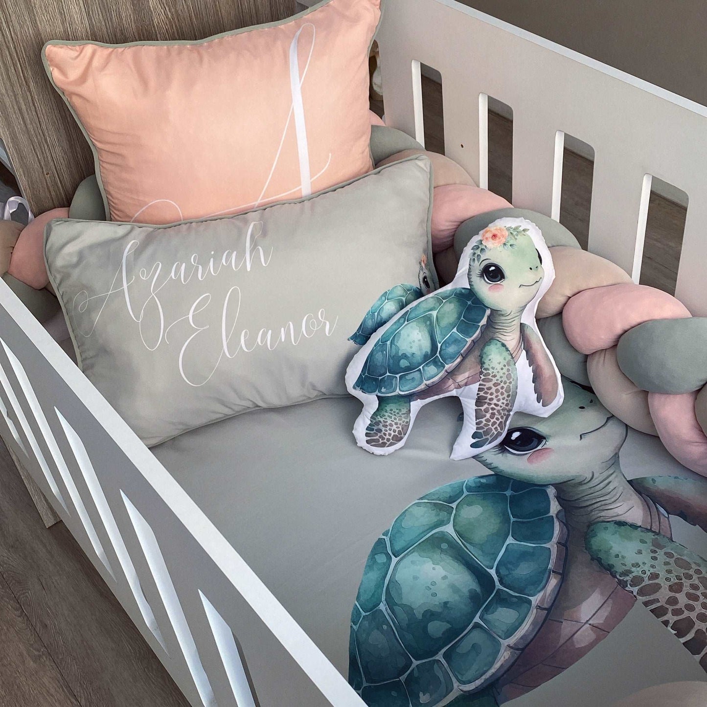 Cot Bedding - Coral Turtle Set 01